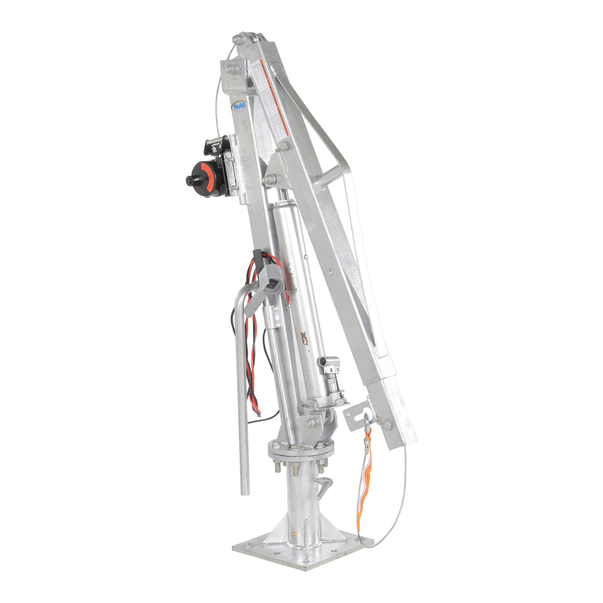 Vestil Galvanized DC Power Winch Jib Crane - Floor Mount, 500-Lb. Capacity, 54in. Boom Length, Model# WTJ-2-G-DC